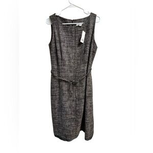 Allegory Size 12 Tweed Sheath Dress NWT $148 Wool Blend Black Gray Career